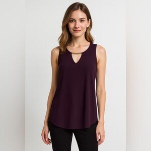 AUW size Large sleeveless shirt; plum purple with gold accent; never worn